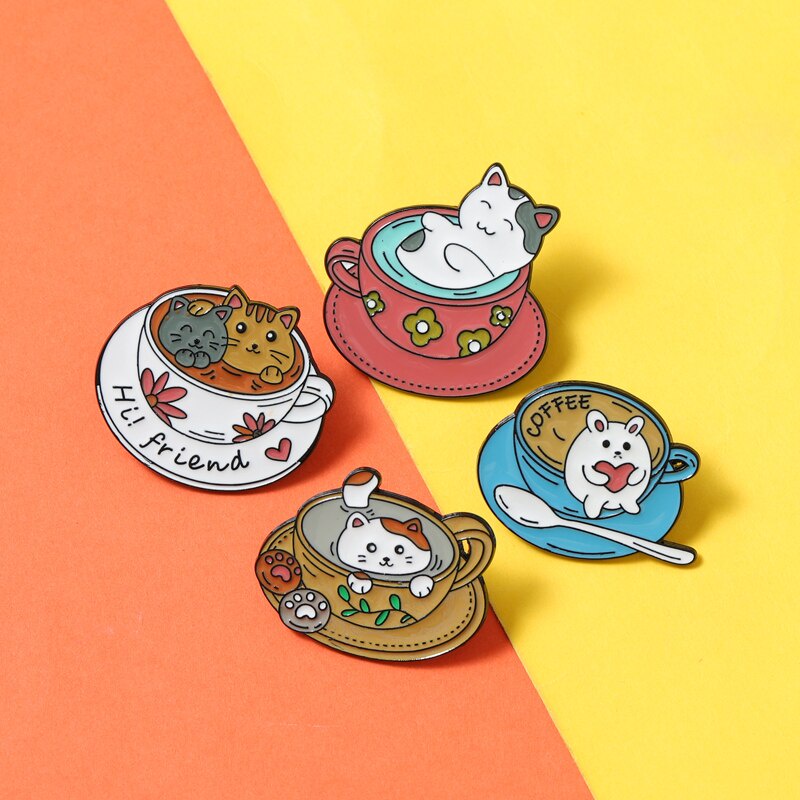 Ghim cài áo hình chú mèo dễ thương đáng yêu