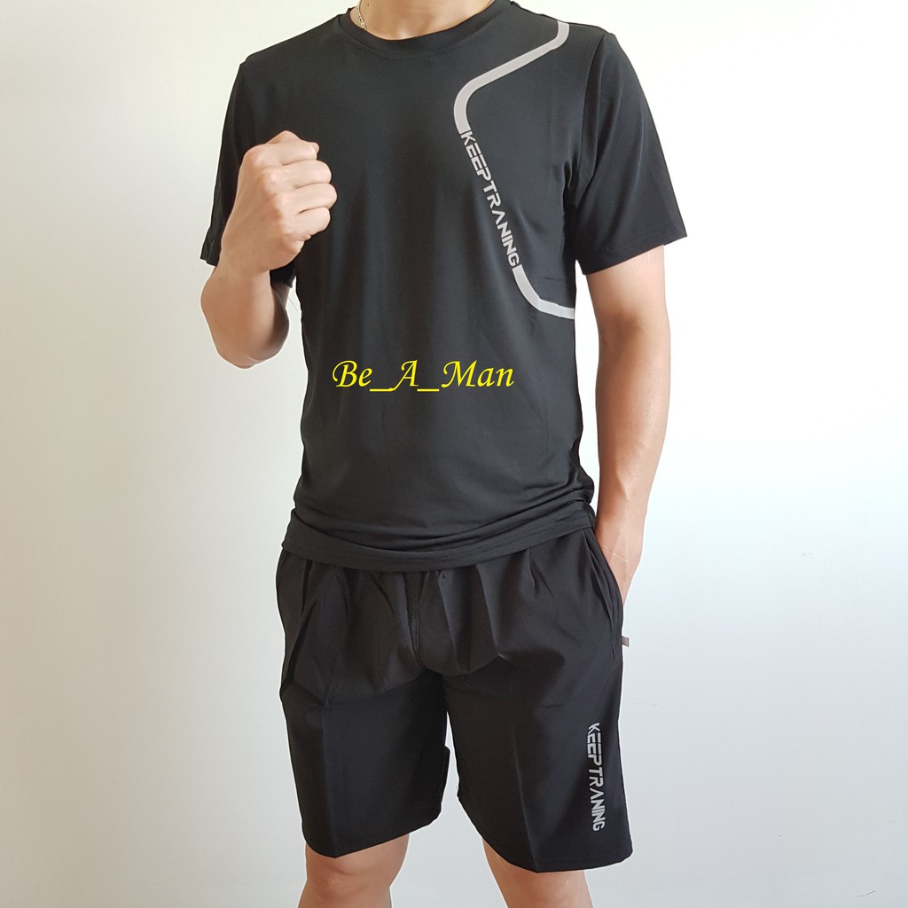 Bộ quần áo thun nam keep training