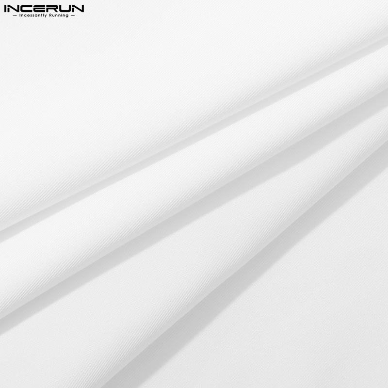 Áo thun INCERUN tay ngắn màu trắng năng động thời trang cho nam