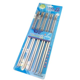 HCM - Bộ 5 đôi đũa inox hoa văn