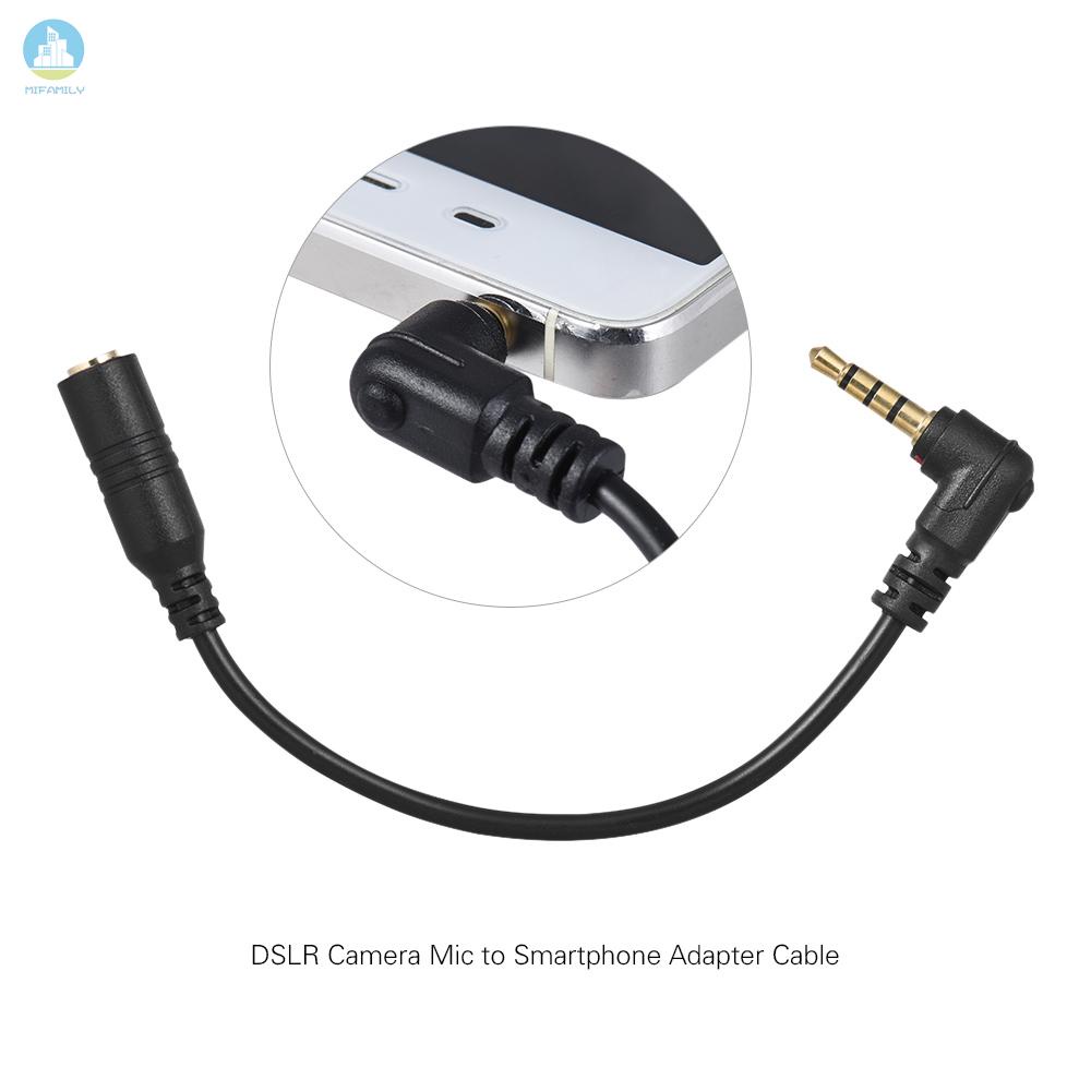 MI   Docooler EY-S04 3.5mm 3 Pole TRS Female to 4 Pole TRRS Male 90 Degree Right Angled Microphone Adapter Cable Audio Stereo Mic Converter for iPad    Smartphone