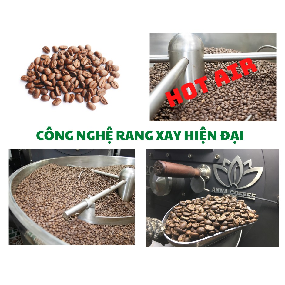 Cà phê hạt rang mộc nguyên chất dòng truyền thống vị đậm đà mạnh mẽ thơm nồng cafe pha máy Anna Coffee