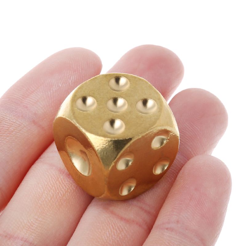 1 Khối Xúc Xắc Bằng Đồng Thau Đánh Bóng Kích Thước 20mm