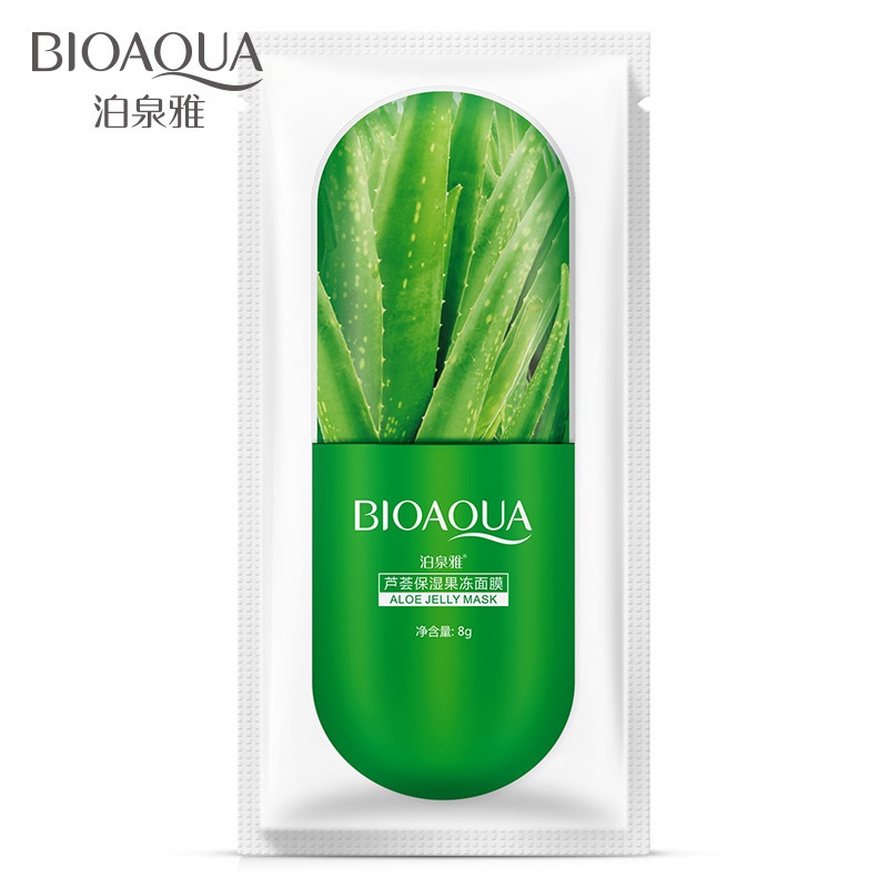 [Hàng mới về] Mặt nạ ngủ Bioaqua dạng thạch chiết xuất lô hội / hoa anh đào giữ ẩm cho da