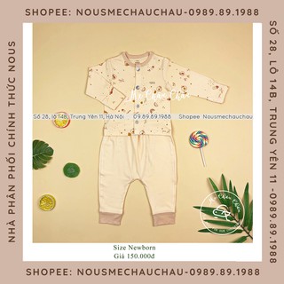 Bộ cài thẳng newborn vàng nhạt nous