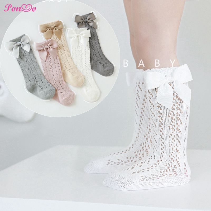Vớ Cotton Mềm Mại Đính Nơ Xinh Xắn Dành Cho Bé Gái 0-5 Tuổi