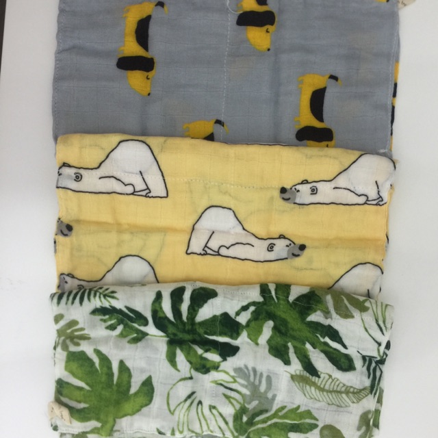 Khăn xô set 3 túi Zip Muslin Tree
