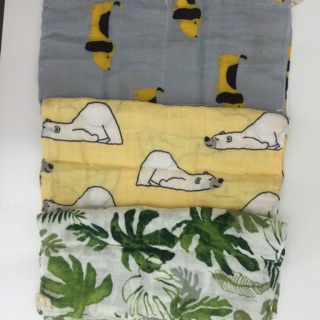 Khăn xô set 3 túi Zip Muslin Tree