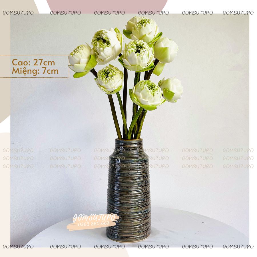 Bình hoa gốm men hỏa biến Ánh Bạc các mẫu, lọ hoa Gốm Sứ TUPO, gomsutupo decor trang trí chuẩn Bát Tràng