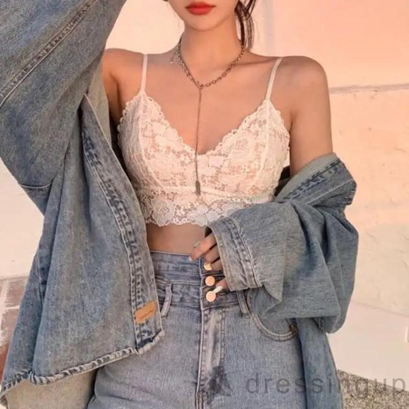 Áo Lót Ren Không Gọng Có Mút Đệm Quyến Rũ Dành Cho Nữ