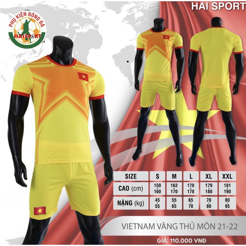 Quần áo bóng đá đội tuyển VIỆT NAM Mới nhất 2021 - 2022 ( Thun lạnh cao cấp )