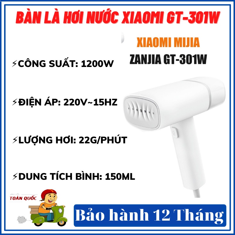 Bàn là hơi nước cầm tay xiaomi GT-301W - Là tiện lợi, không bị cháy, tiết kiệm điện- Bảo hành 12 tháng