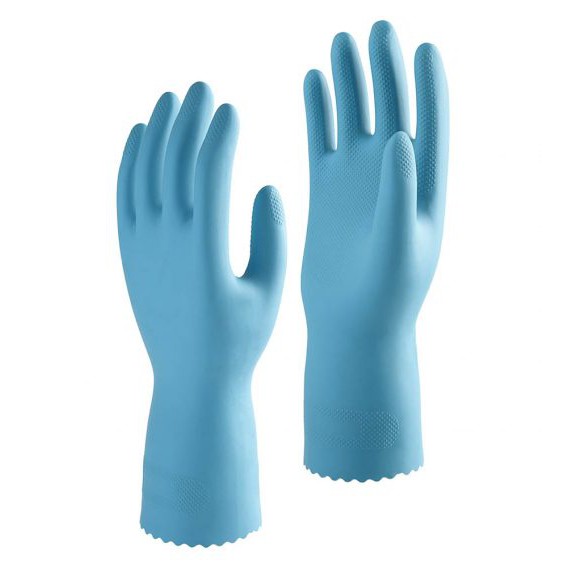 Găng tay cao su thiên nhiên màu xanh Mẫu RF1 Rubberex Thương hiệu 3 đôi / bộ có thể được sử dụng để 