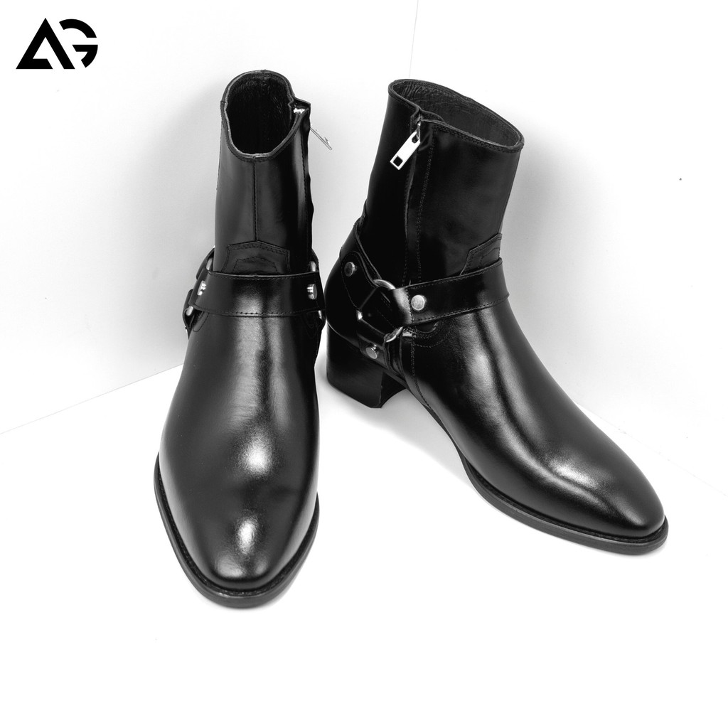 Harness Boots thời trang nam chất liệu da bò đế phíp độn 4.5cm | BigBuy360 - bigbuy360.vn