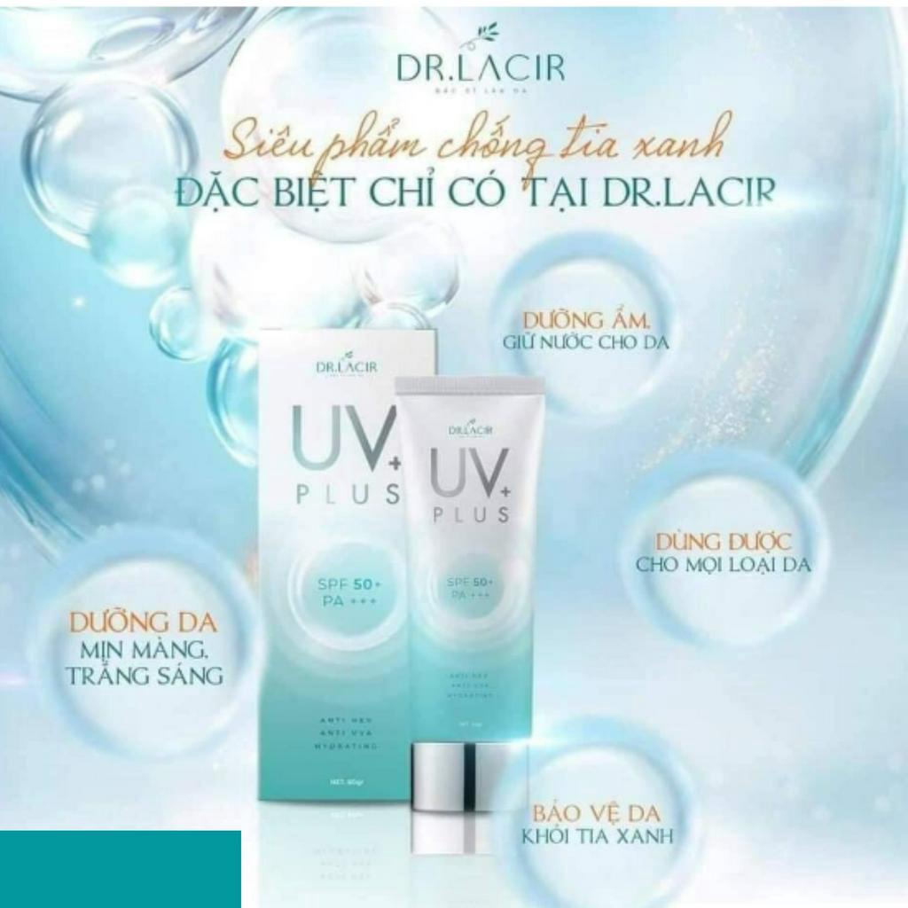 Kem chống nắng Dr Lacir chống nắng sinh học Biohe ngăn ngừa tia có hại HEV, chống lão hóa, dưỡng ẩm, trắng da, 60ml
