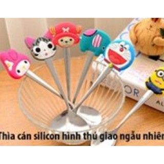 Thìa cán silicon hình con vật thú cưng