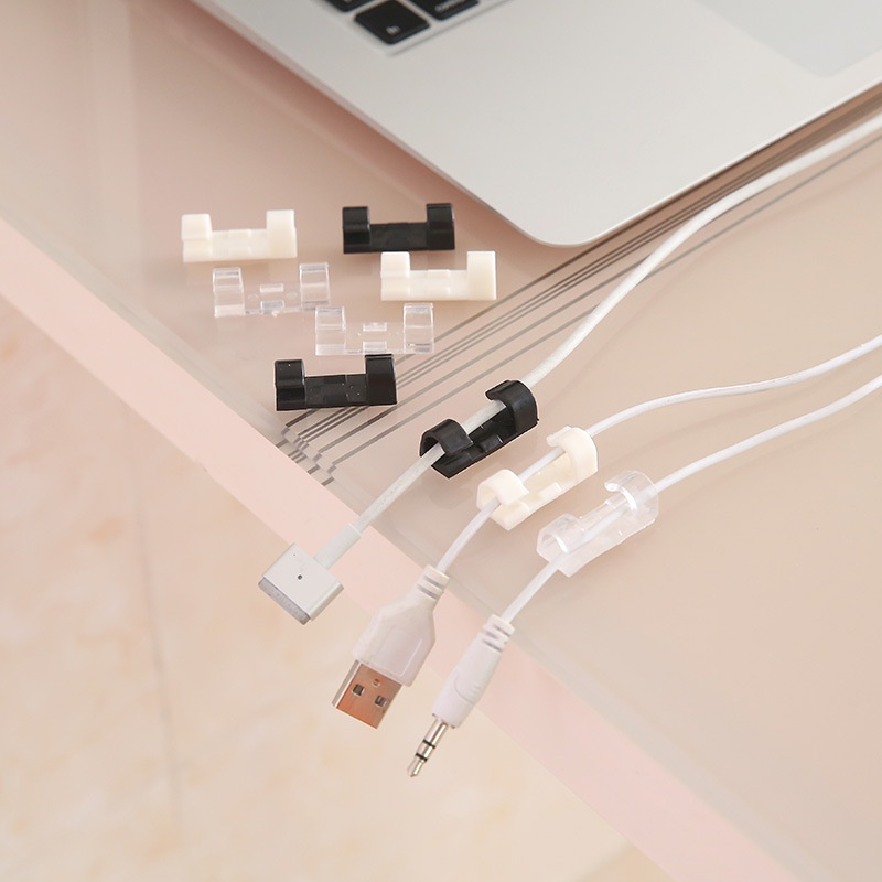 Set 20 kẹp cố định dây cáp dữ liệu/ điện thoại tự dính tiện dụng
