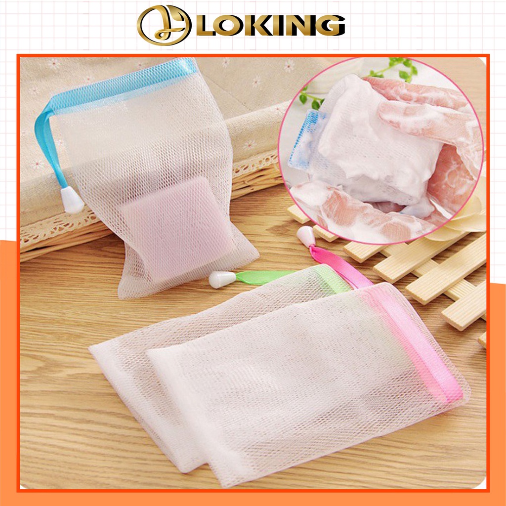 Túi lưới tạo bọt xà phòng tiện lợi, vải lướI, lưới tạo bọt - LOKING