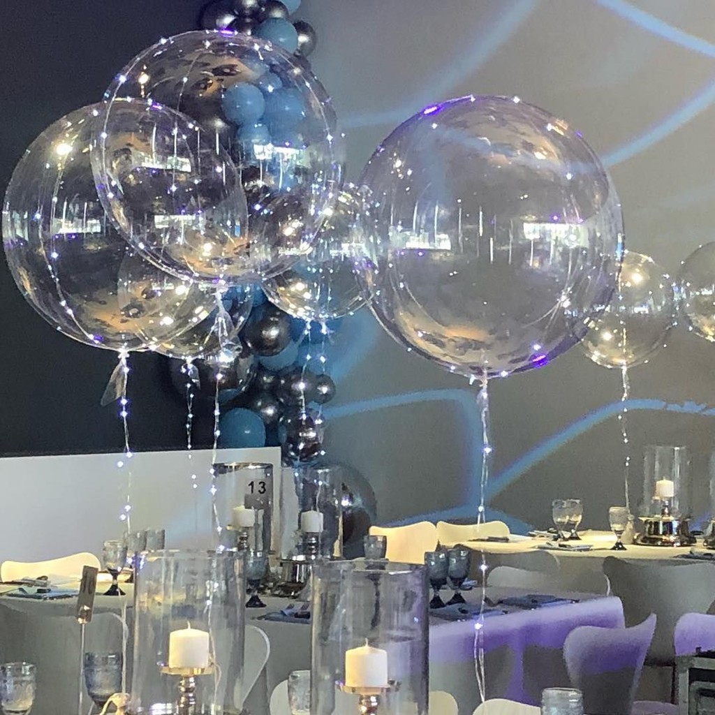 Bóng Galaxy Đèn Led, Bóng Nilon Trang Trí Party, Bong Bóng Trong Suốt Bọc Hoa Dùng Làm Quà Tặng Sinh Nhật, Ngày Lễ