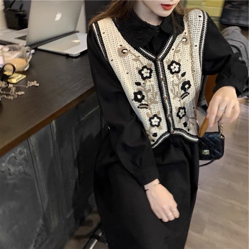 Mẫu mới vềÁo gile nữ áo vintage đan len thêu sợi dệt kim siêu xinh cho nàng diện cùng áo sơ mi váy