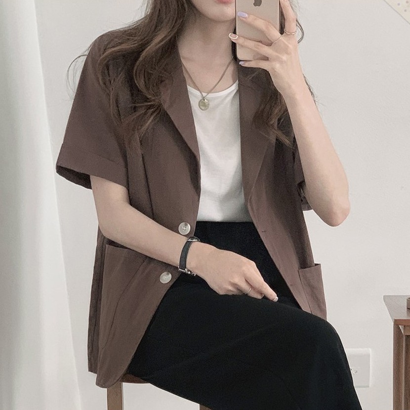 Áo Khoác Cardigan Tay Ngắn Màu Sắc Đơn Giản Cho Nữ | BigBuy360 - bigbuy360.vn