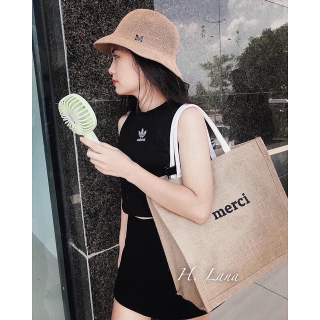 Set Túi Mũ Cói Đi biển chụp hình_Túi cói Nón Cói siêu xinh