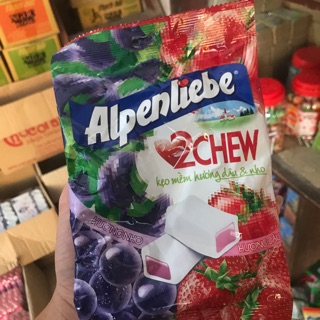 Kẹo Mềm Alpenliebe 2Chew hương dâu & nho (25 viên)