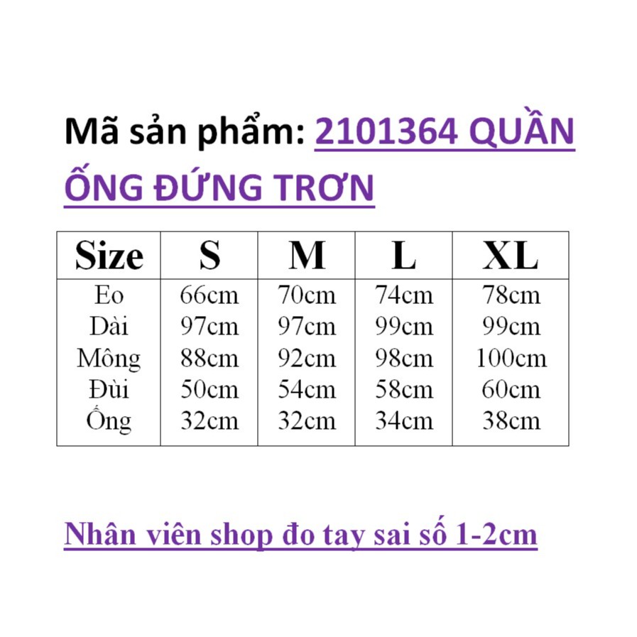 2101364 QUẦN ỐNG ĐỨNG TRƠN | BigBuy360 - bigbuy360.vn