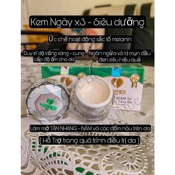 HERBAL CREAM 3X – Kem 3X Phương Anh dưỡng trắng da mặt Lọ 20G