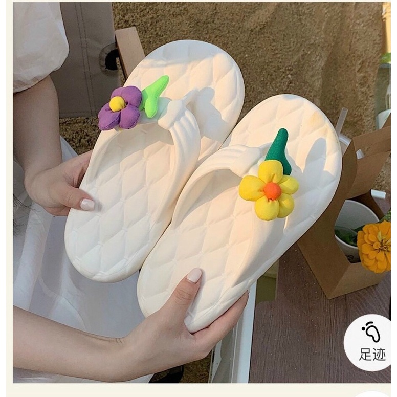 Dép kẹp mix bông siêu cute đế chống trượt không thấm nước-phong cách Hàn quốc 2023
