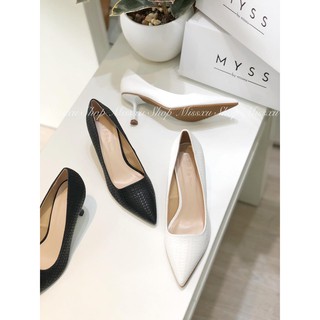 Giày mũi nhọn da rắn vân 6cm Myss - CG157