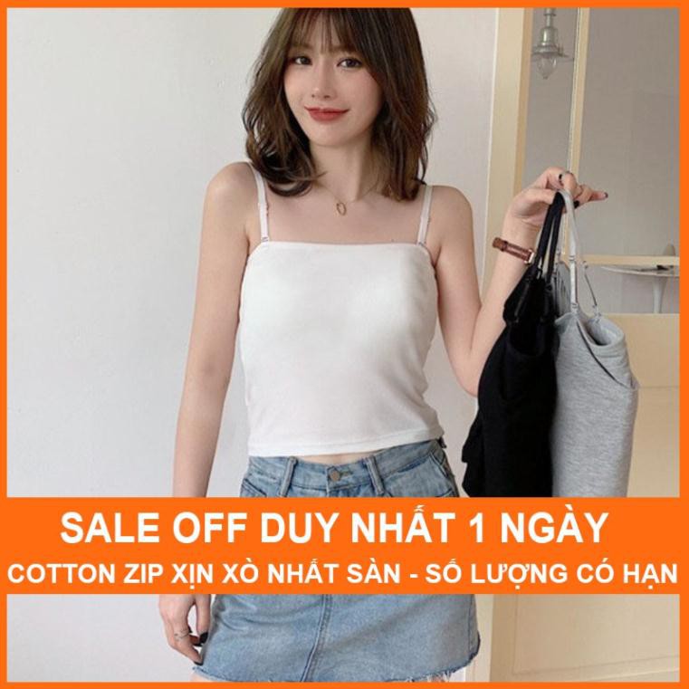 Áo hai dây nữ dáng ôm - áo 2 dây nữ croptop đẹp vải cotton co dãn cực xinh giúp các nàng tự tin khoe dáng