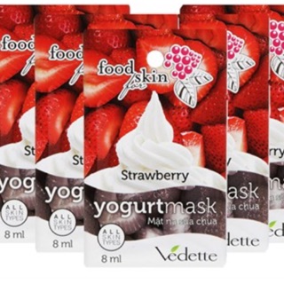 Combo 5 Mặt nạ sữa chua dâu/ nha đam/ kiwi/ nho/ cam Vedette 8ml