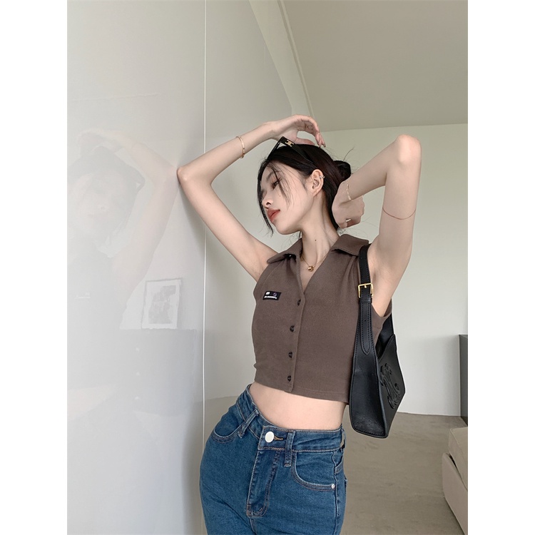 Áo Thun Không Tay Cổ POLO Thời Trang Sành Điệu Cho Nữ