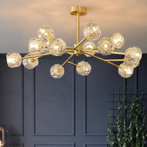 Đèn chùm pha lê MONA trang trí nội thất hiện đại H1/15 hàng chuẩn pha lê