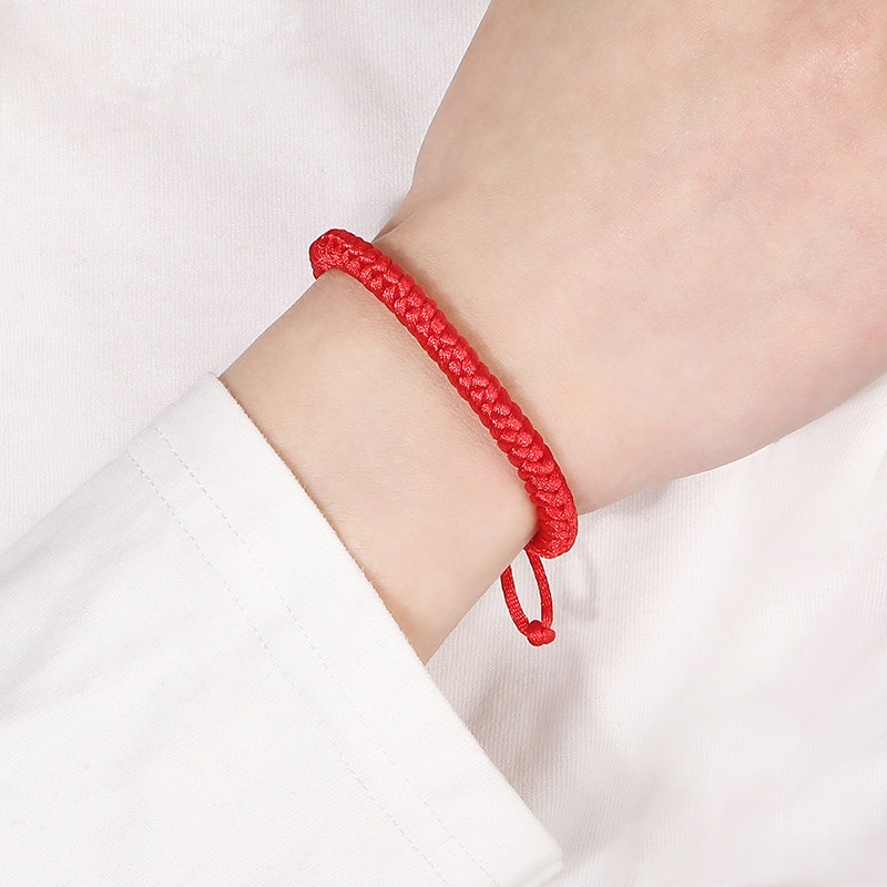 Vòng đeo tay XIAOBOACC dây bện màu đỏ thời trang dành cho nam và nữ