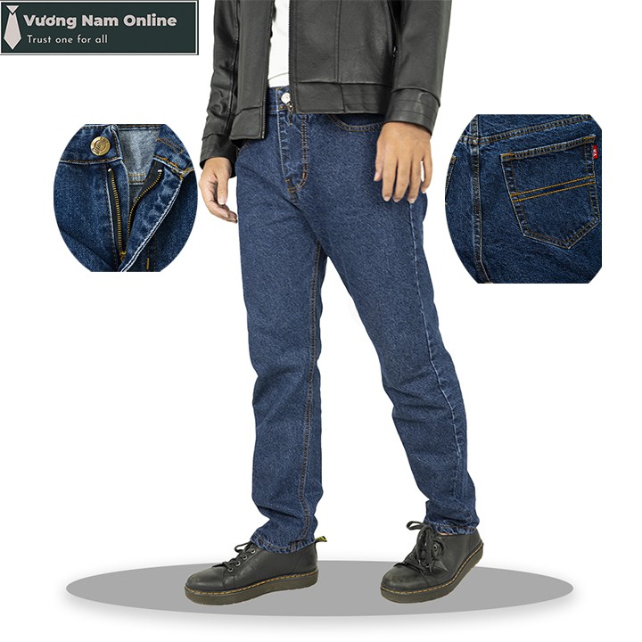 Quần jean nam chất bò trung niên ống suông trơn đẹp cao cấp big size VN29C | BigBuy360 - bigbuy360.vn