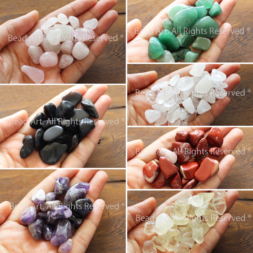 Đá Vụn Mài Nhẵn, Đá Phong Thuỷ, Đá Thanh Tẩy, Tarrot, Trang Trí Nhà S50  - Bead Art