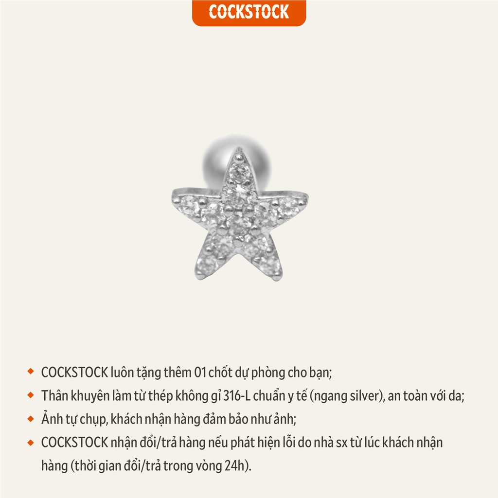 Khuyên tai đá hoa Blossom CockStock