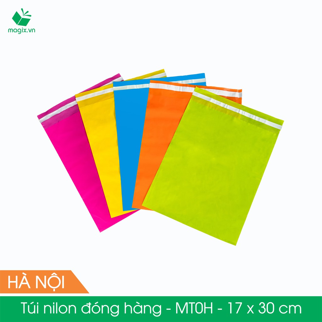 MT0H - 17x30 cm - Túi nilon niêm phong đóng hàng màu hồng