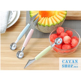 Dụng Cụ Gọt Tỉa Hoa Quả 2 Đầu , Muỗng Múc Trái Cây, Muỗng Bingsu GD299-Muctraicay