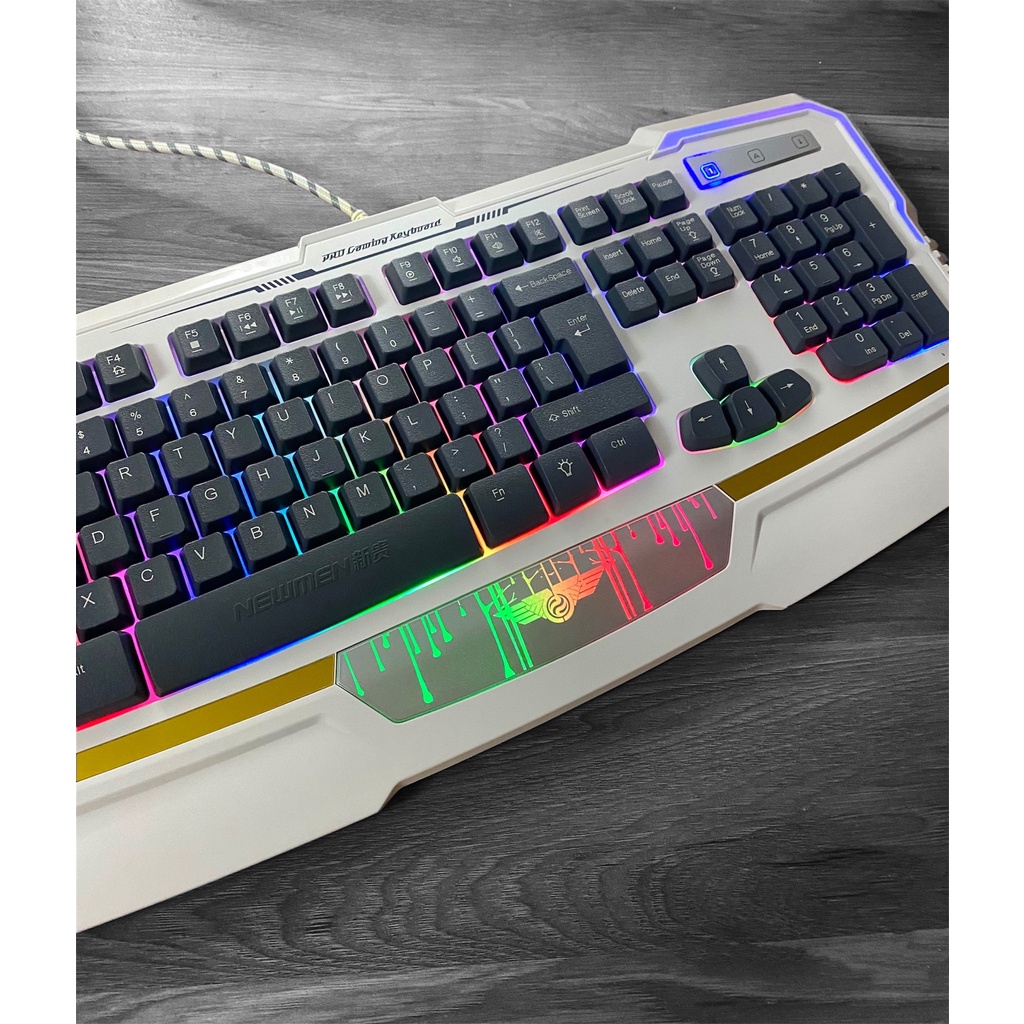 Bàn phím có dây Gaming NEWMEN KB813, USB,Led Rainbow hô hấp,khung thép siêu bền giá rẻ-Hàng Chính Hãng, bảo hành 24 thán