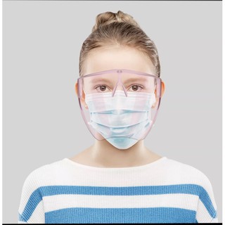 Kính chống giọt bắn bảo hộ chống dịch FACE SHIELD MASK che hết khuôn mặt bảo vệ mắt toàn diện tròng trong suốt