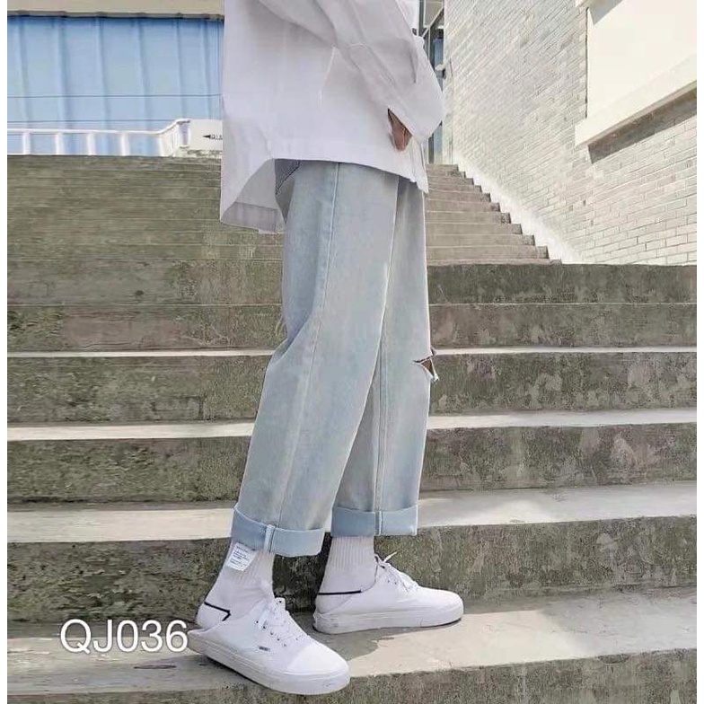 [Mã SRBACK010912 hoàn 20K xu đơn 50K] Quần Baggy Jean Nam Rách, Quần Jean Nam Rách Cam Kết Không Phai Màu HOT TREND | BigBuy360 - bigbuy360.vn