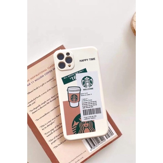 Ốp lưng hình cafe cute cạnh vuông giả ip12 5/5s/6/6plus/6s/7/7plus/8/8plus/x/xr/xs/11/12/pro/max