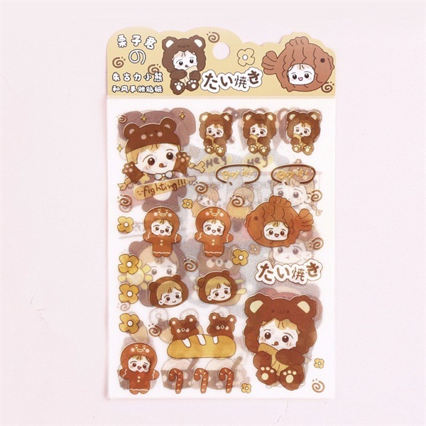Sticker meet you dễ thương cute, túi sticker nhãn dán 4 tấm