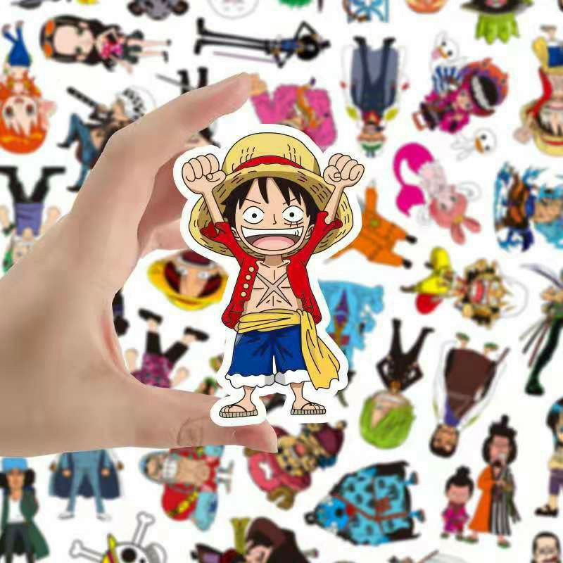 Set 30 tem dán nón bảo hiểm One Piece