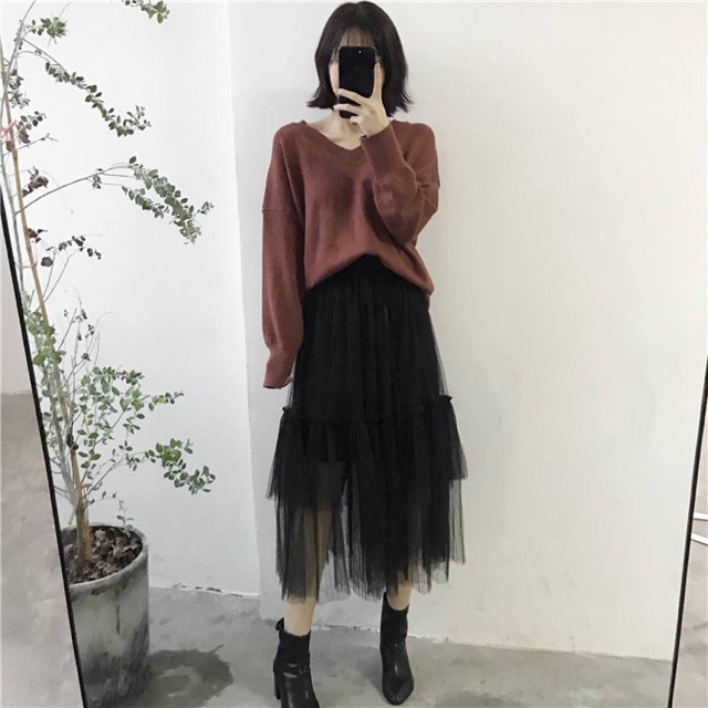 Chân váy voan tầng Hàn Quốc