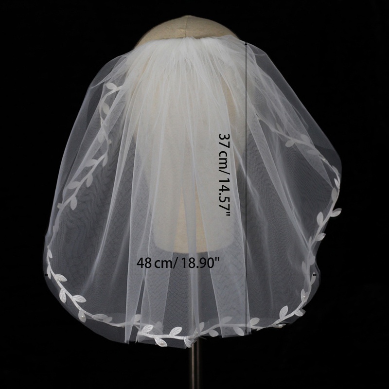 Mạng Che Mặt 2 Tầng Kèm Lược Cho Cô Dâu 14-6 Tuổi