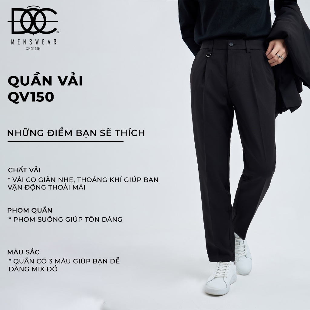 Quần âu nam Độc menswear cao cấp chất vải kate co giãn nhẹ, quần tây nam phong cách Hàn Quốc - QV150
